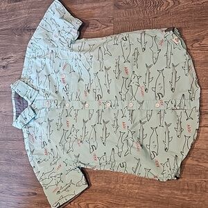 Paper Denim & Cloth Boys Size 8 Shark Button Up Shirt